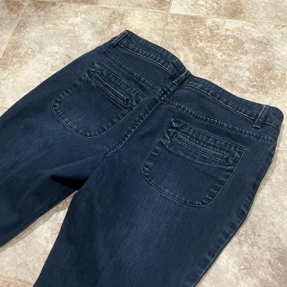 Boston Proper embellished dark wash low rise skinny jeans stretchy pockets 4 - Picture 4 of 10